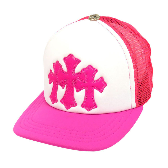 CHROME HEARTS  
CH Cross Ball Scroll Label Cotton Mesh  
Cemetery Cross Patch Trucker Cap