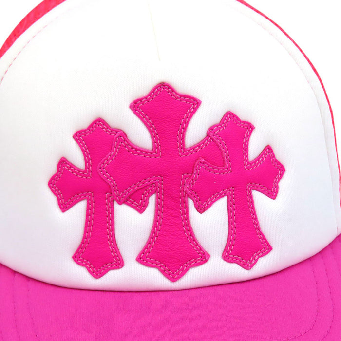 CHROME HEARTS  
CH Cross Ball Scroll Label Cotton Mesh  
Cemetery Cross Patch Trucker Cap