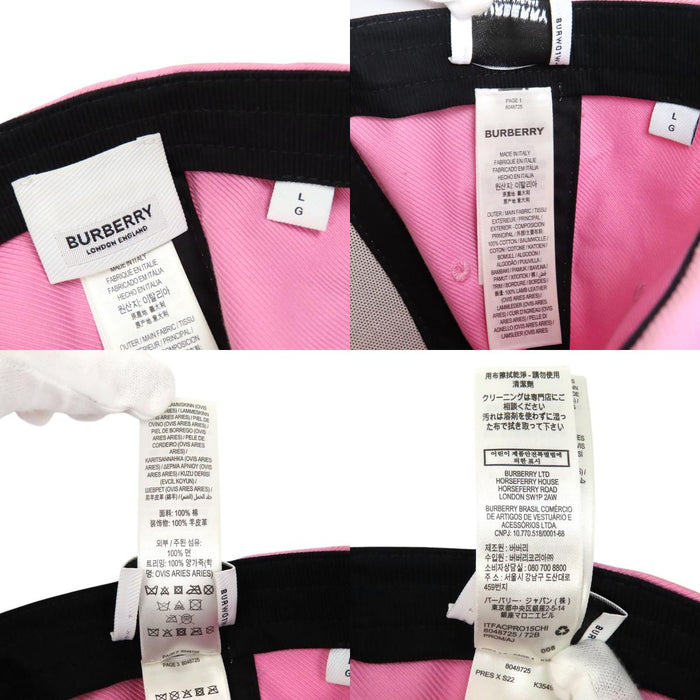 BURBERRY  
Cappello in cotone con logo ricamato