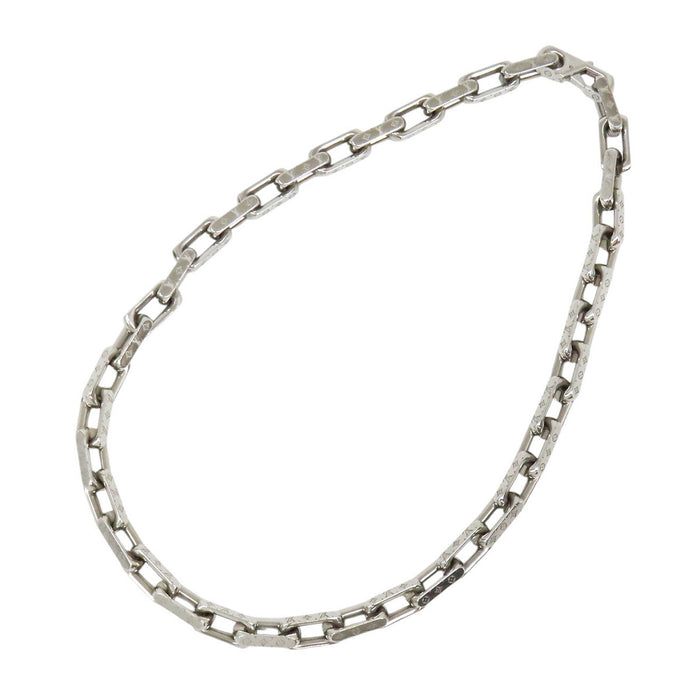 LOUIS VUITTON  
Logo Silver Color Metal  
Monogram Chain Necklace