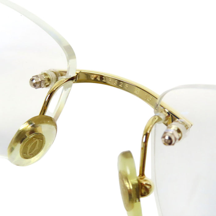 CARTIER 
ロゴ 
リムレス ウッドテンプル アイウェア