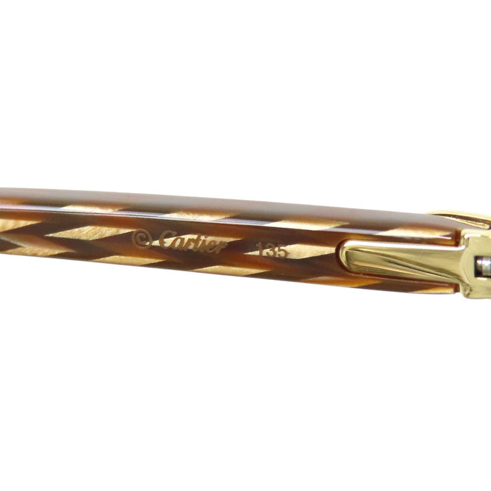 CARTIER 
ロゴ 
リムレス ウッドテンプル アイウェア