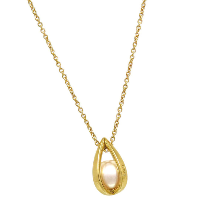 MIKIMOTO  
Akoya Pearl Teardrop Diamond Necklace