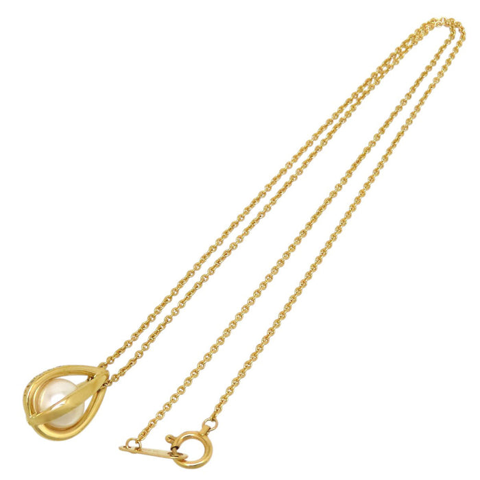 MIKIMOTO  
Akoya Pearl Teardrop Diamond Necklace