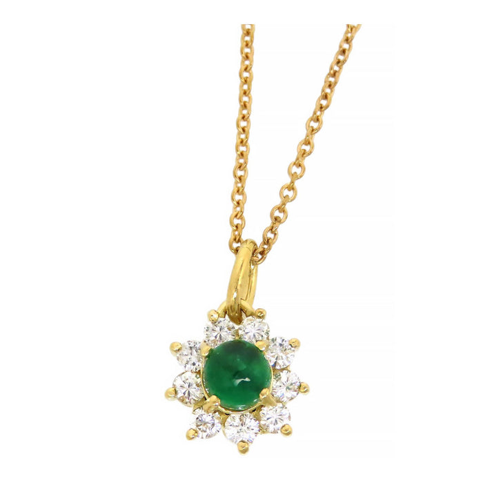 TIFFANY & Co.  
Emerald Diamond Flower Necklace