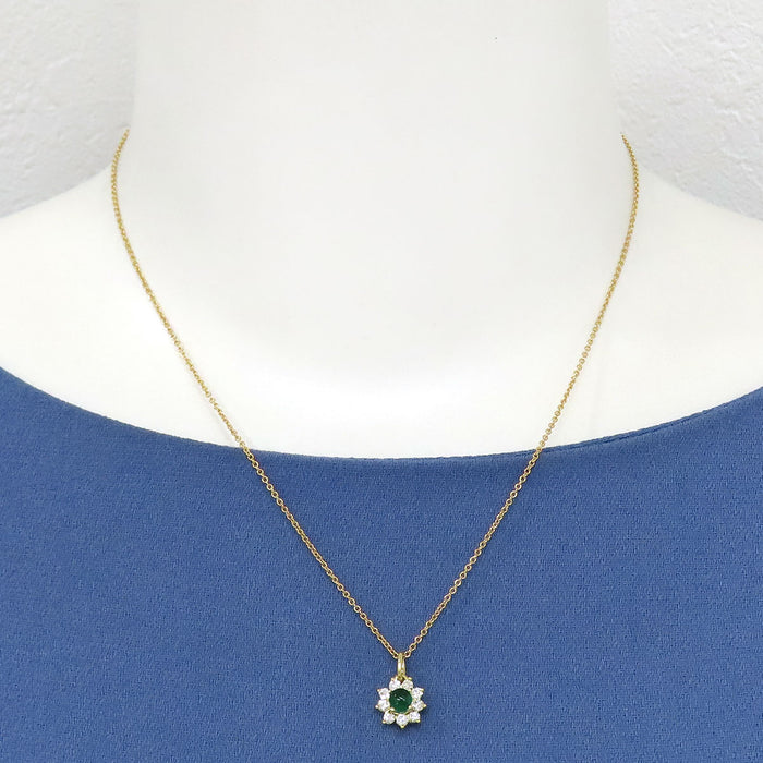 TIFFANY & Co.  
Emerald Diamond Flower Necklace