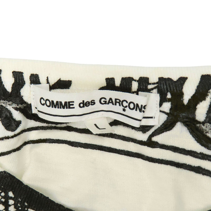CHROME HEARTS 
CH COMME des GARCONS コラボ 総柄 コットン 
コムデギャルソン スクロールラベル プリント Tシャツ