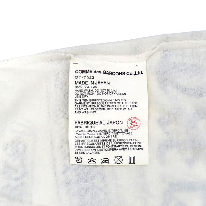 CHROME HEARTS 
CH COMME des GARCONS コラボ 総柄 コットン 
コムデギャルソン スクロールラベル プリント Tシャツ