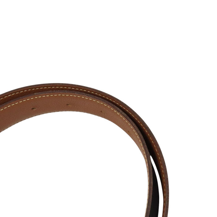 HERMES  
Ash □E Stamp Gold Color Metal  
H Buckle Reversible Leather Belt 32MM