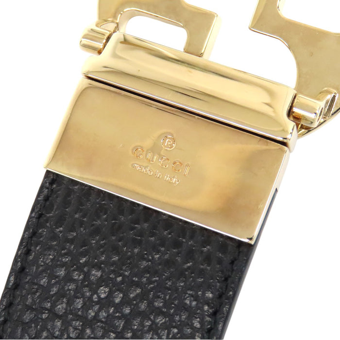 GUCCI 
ロゴ レザー ゴールドカラーメタル 
インターロッキングG リバーシブル ベルト