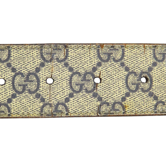 GUCCI 
レザー シルバーカラー金具 
インターロッキングG バックル GGスプリーム ベルト