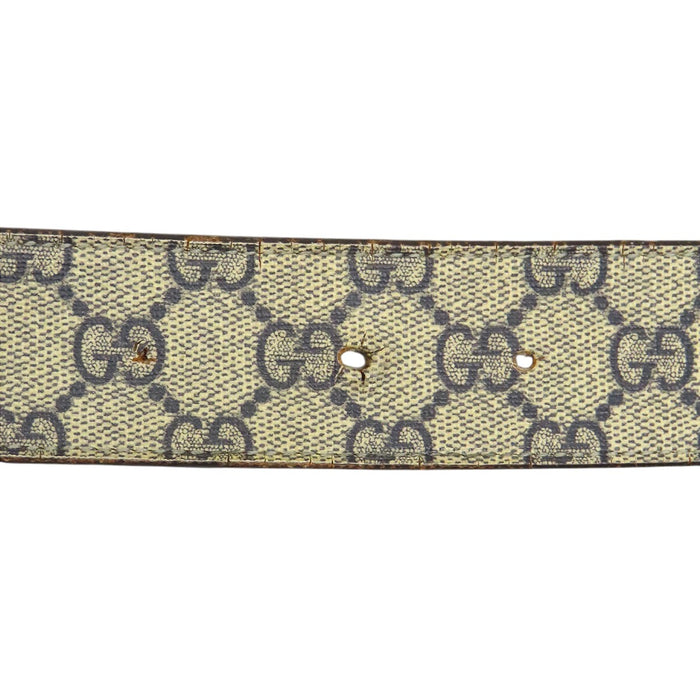 GUCCI 
レザー シルバーカラー金具 
インターロッキングG バックル GGスプリーム ベルト