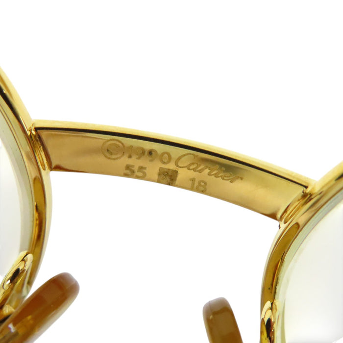 CARTIER 
メタルフレーム 
トリニティ ウッド テンプル アイウェア 度入り