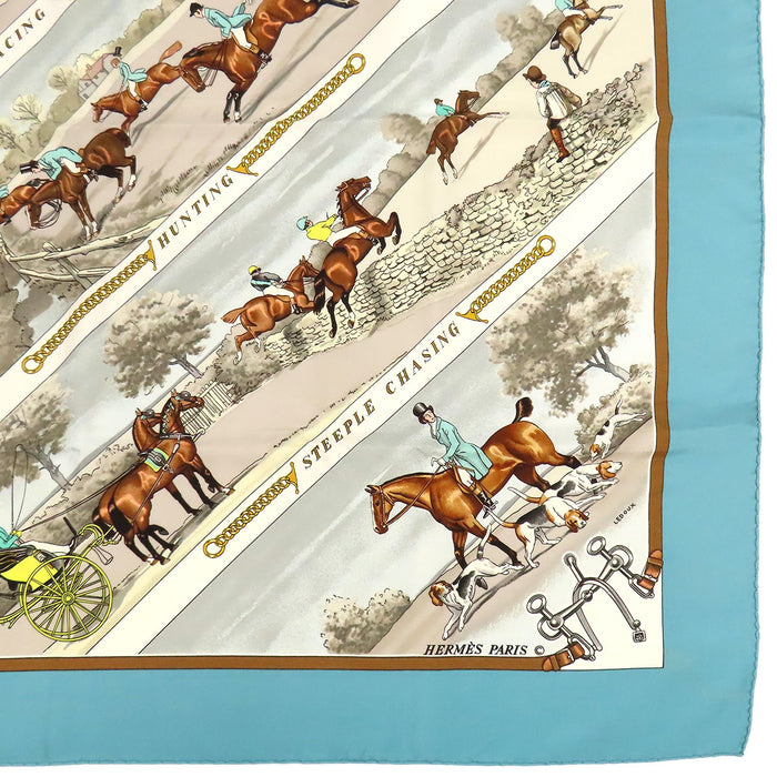 HERMES 
スカーフ 大判 シルク 馬 
カレ 90 SPORTSMEN