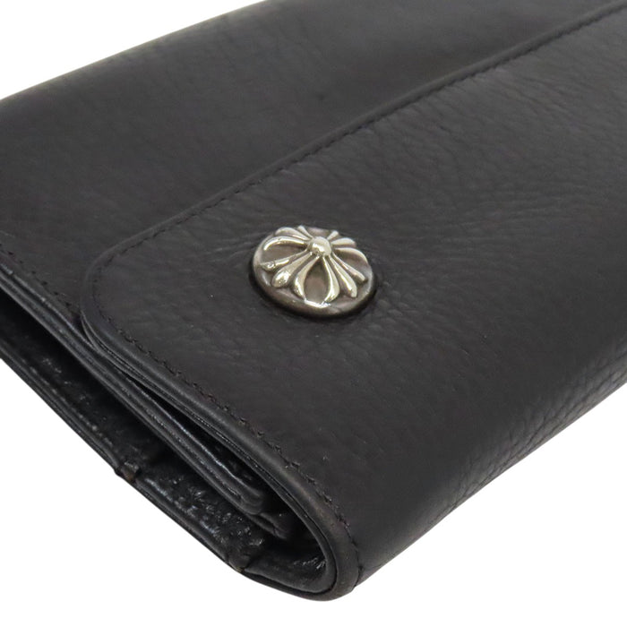 CHROME HEARTS CH WAVE CROSS BTN Dagger Zip Crossball Silver Wave Cross Button Wallet