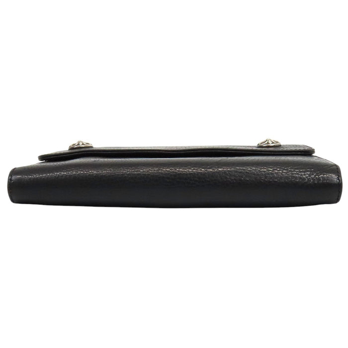 CHROME HEARTS CH WAVE CROSS BTN Dagger Zip Crossball Silver Wave Cross Button Wallet