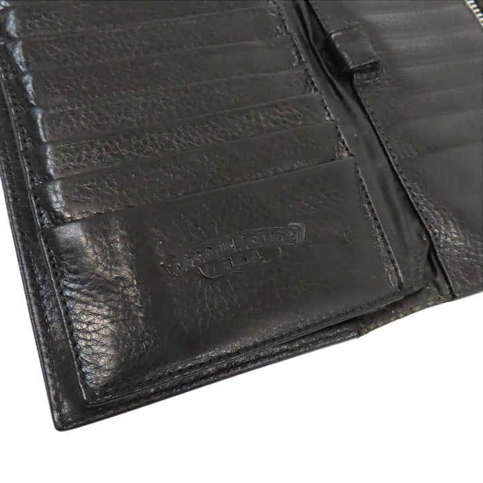 CHROME HEARTS CH WAVE CROSS BTN Dagger Zip Crossball Silver Wave Cross Button Wallet