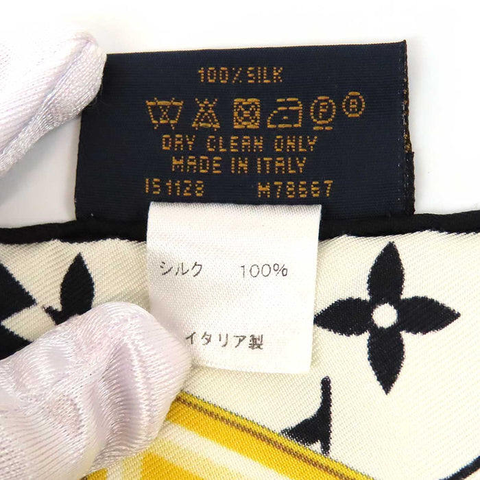 LOUIS VUITTON 
LV シルク 大判 レザーストラップ柄 チェーン柄 パドロック柄 
モノグラム コンフィデンシャル スカーフ