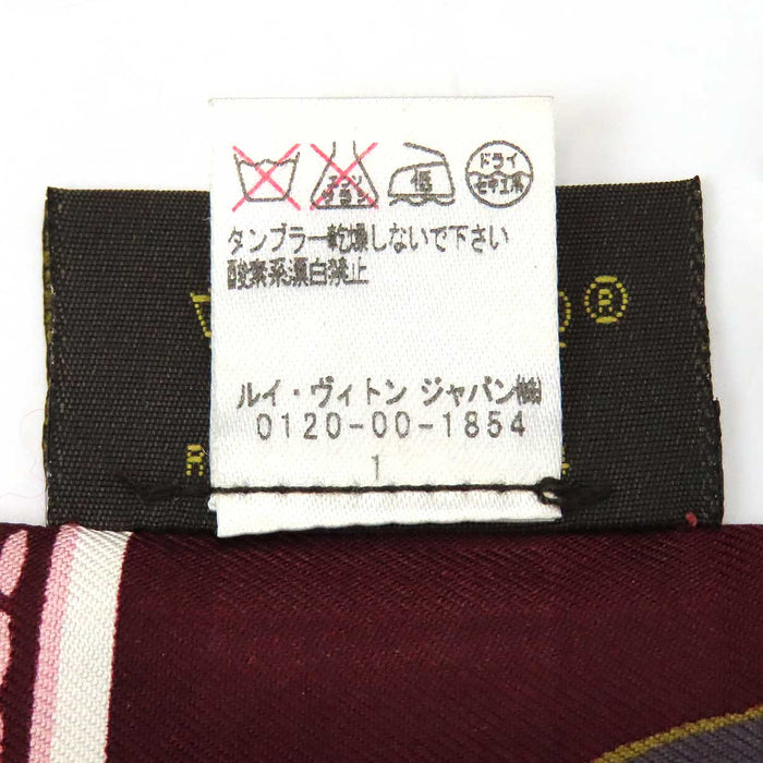 LOUIS VUITTON 
LV ロゴ シルク チェーン柄 パドロック柄 レザーストラップ柄 
バンドー バッグ アクセサリー モチーフ スカーフ