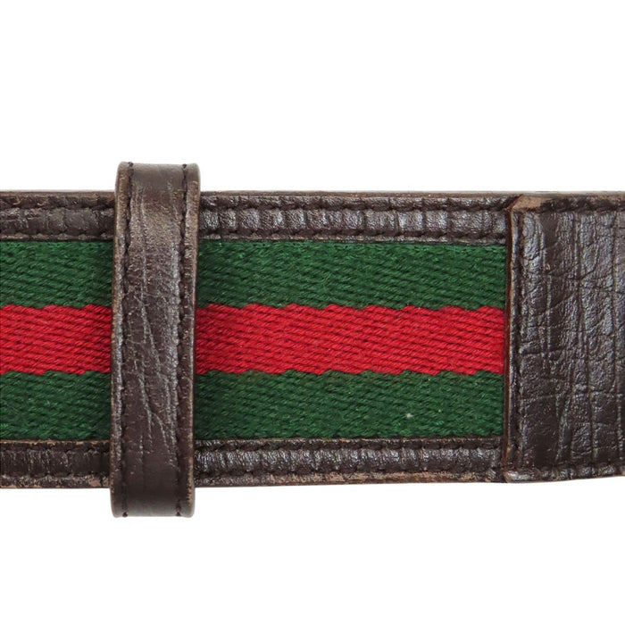 GUCCI 
GG レザー ウェブストライプ シルバーカラー金具 
インターロッキングG シェリーライン ベルト