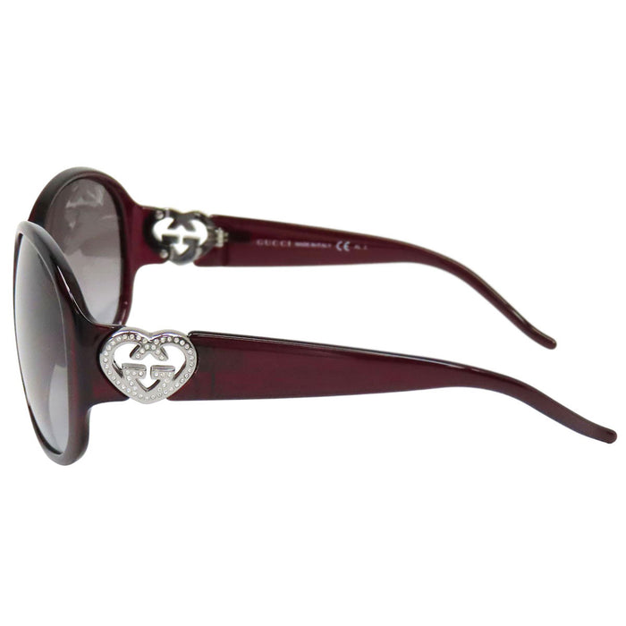 GUCCI  
GG Logo Rhinestone  
Heart Interlocking Sunglasses