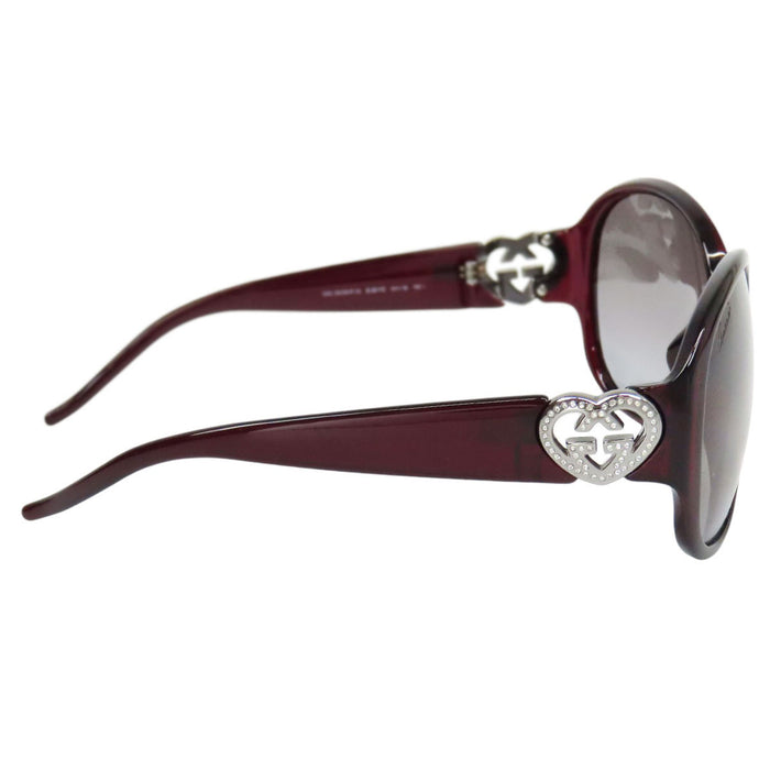 GUCCI  
GG Logo Rhinestone  
Heart Interlocking Sunglasses