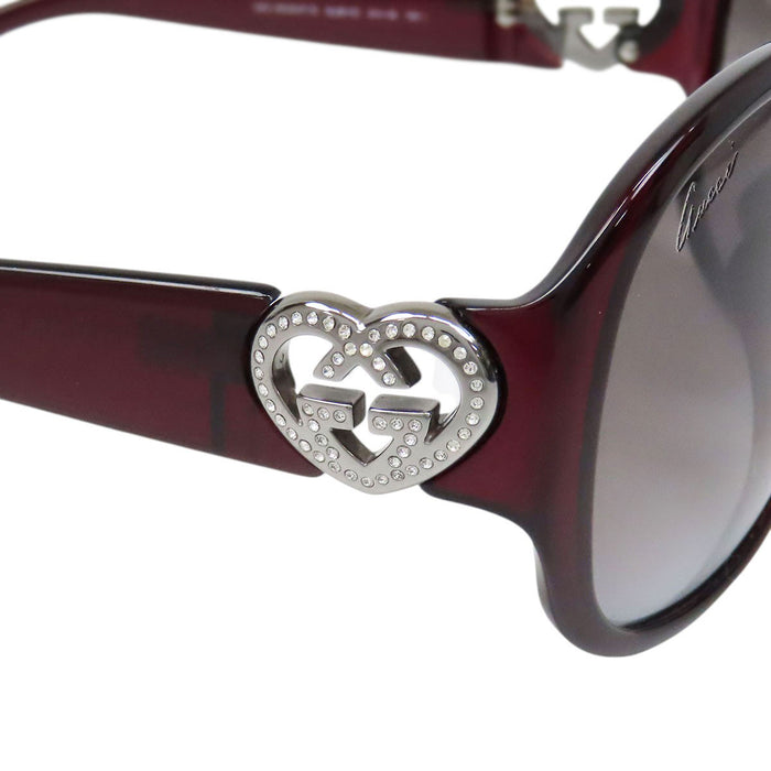 GUCCI  
GG Logo Rhinestone  
Heart Interlocking Sunglasses
