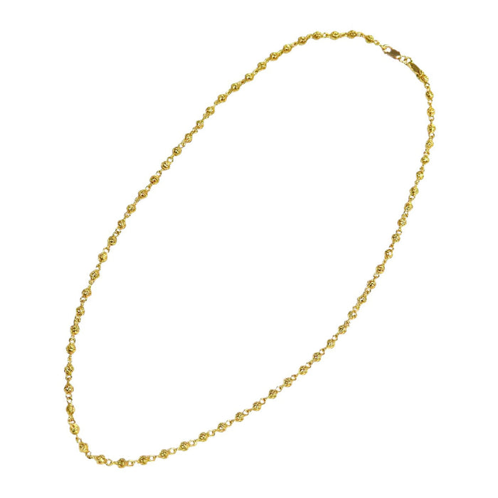 CHROME HEARTS  
CH TNY BEADED CHN Yellow Gold 2001 Engraving  
Mini Cross Ball Chain Necklace 22K 18 inches