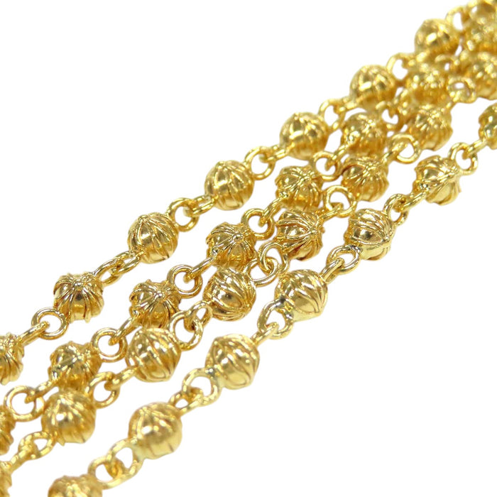 CHROME HEARTS  
CH TNY BEADED CHN Oro giallo con incisione 2001  
Collana con mini croce a palline, 22K, 18 pollici