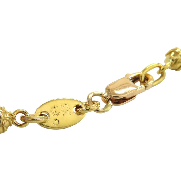 CHROME HEARTS  
CH TNY BEADED CHN Oro giallo con incisione 2001  
Collana con mini croce a palline, 22K, 18 pollici