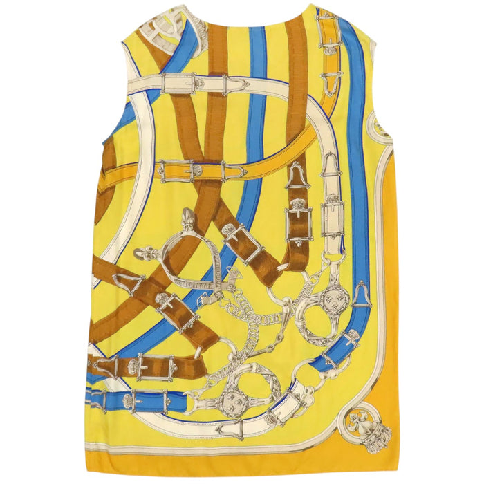 HERMES 
総柄 シルク カヴァル カドゥール ノースリーブ 
CAVAL CADOUR チュニック