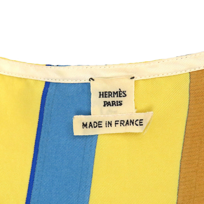 HERMES 
総柄 シルク カヴァル カドゥール ノースリーブ 
CAVAL CADOUR チュニック