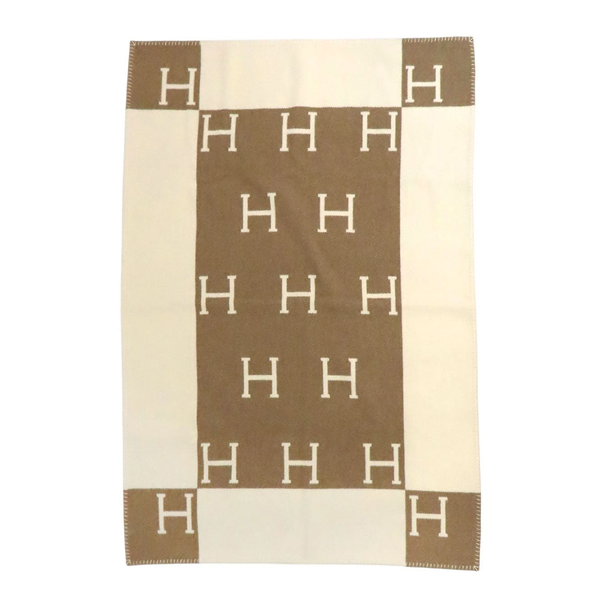 HERMES H アッシュ Avalon ウール混 カシミヤ混 ベビープレード