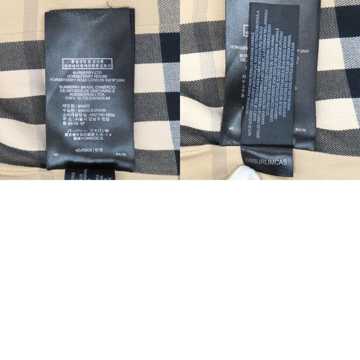 BURBERRY 
コットン ロゴボタン 
裏地チェック トレンチコート
