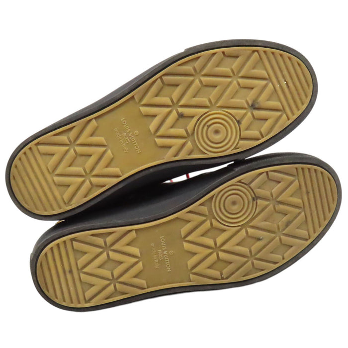 LOUIS VUITTON  
Baskets montantes en cuir et toile avec logo LV  
Monogramme Éclipse
