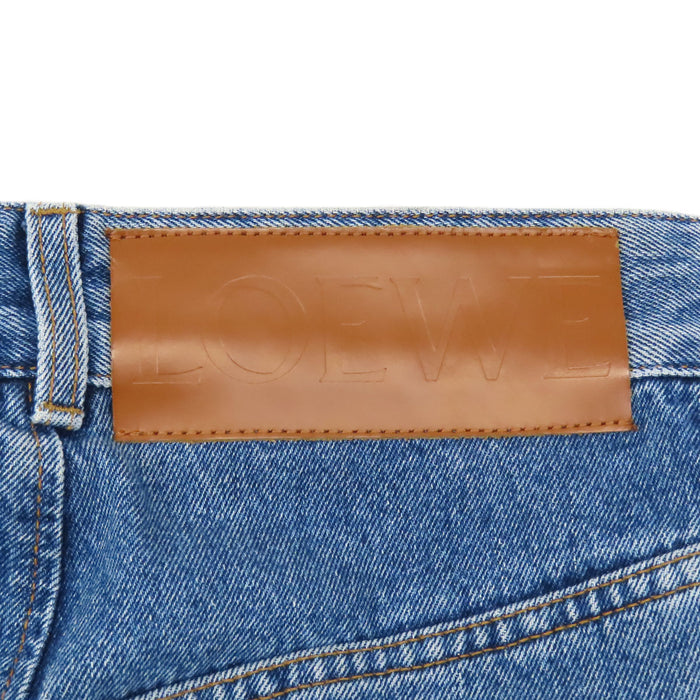 LOEWE 
ロゴ コットン レザーパッチ 
アナグラム デニムパンツ