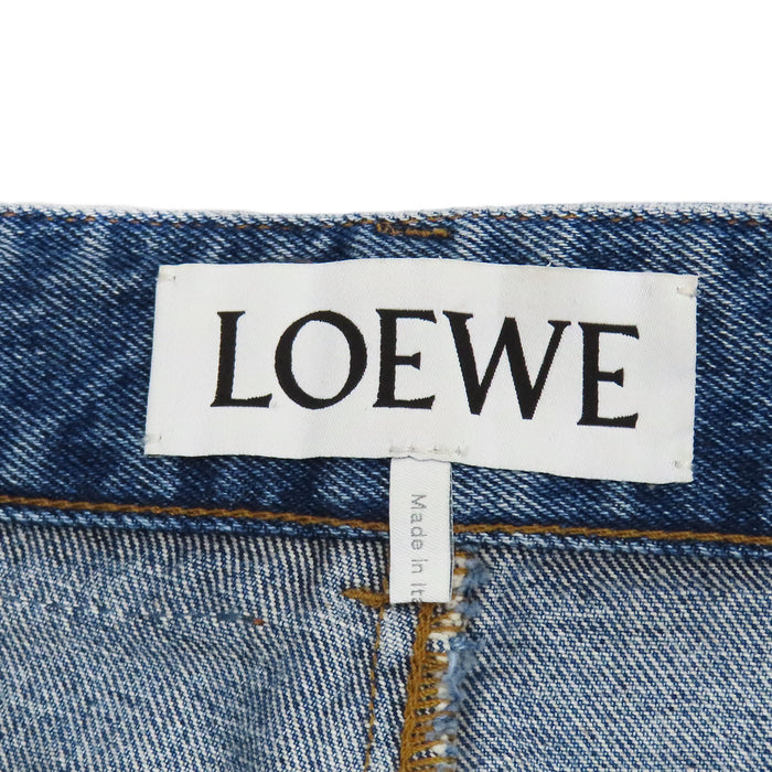 LOEWE 
ロゴ コットン レザーパッチ 
アナグラム デニムパンツ
