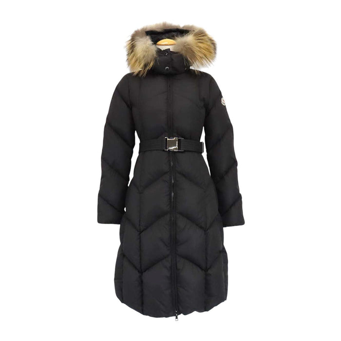 MONCLER 
デュベラン ファー ロゴ ワッペン ナイロン ロング 
DUBERRAN ダウンコート