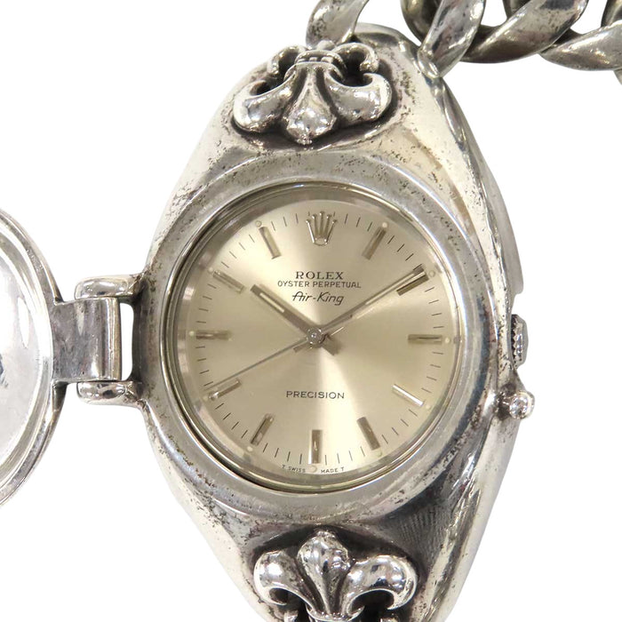 CHROME HEARTS 
BSフレア S番 トリチウム 蓋付き シルバー 
× ROLEX ウォッチケース ブレスレット