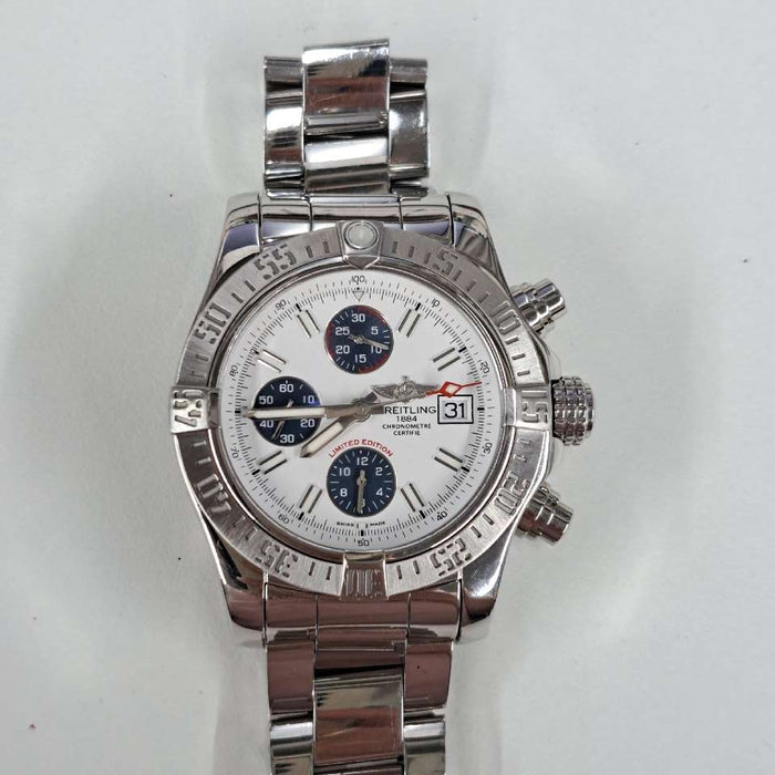 【WHOLESALES】
BREITLING 
A13381 
外箱　ギャランティ(にじみあり)　クロノメーター証　限定証　ステッカー　ケース