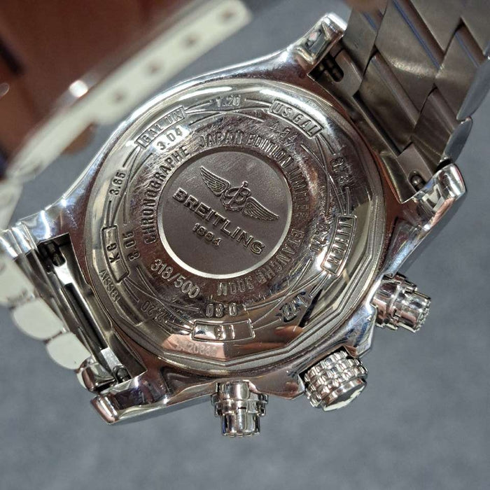 【WHOLESALES】
BREITLING 
A13381 
外箱　ギャランティ(にじみあり)　クロノメーター証　限定証　ステッカー　ケース
