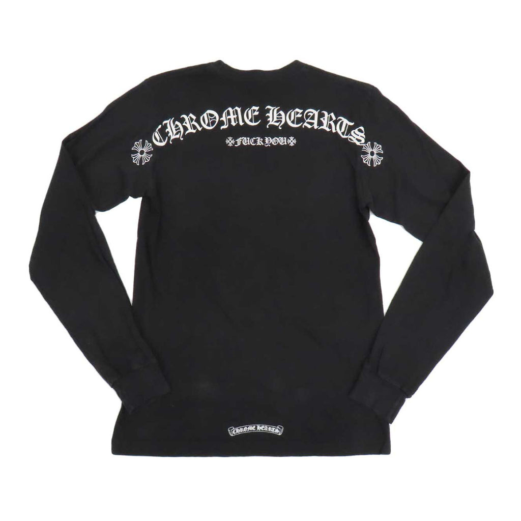 CHRAME HEARTS ロンT ブラック　L CHROME HEARTS CH コットン クルーネック アーチロゴ ロングスリーブ T