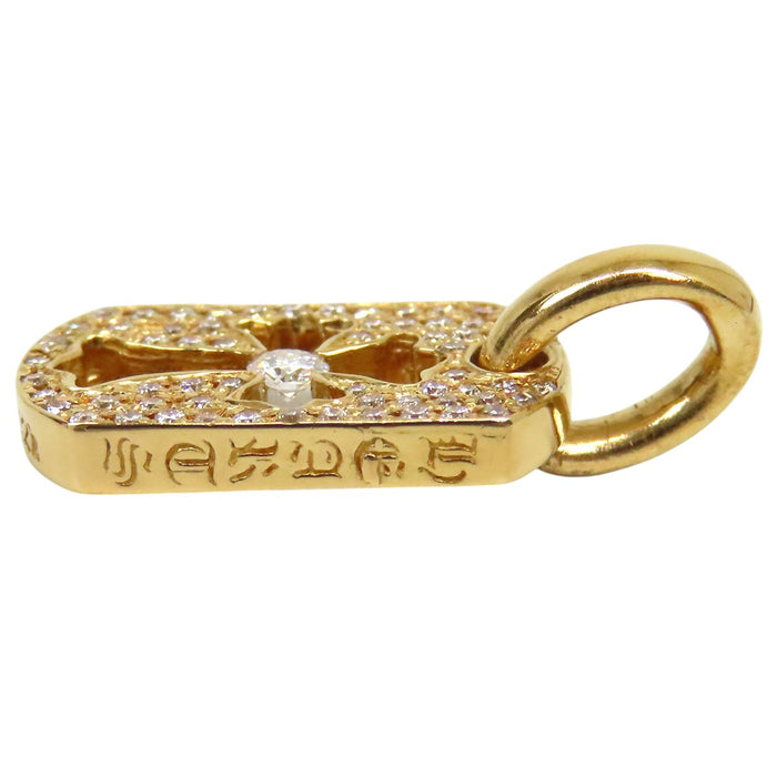 CHROME HEARTS 
CH DT TNY CO CRS P D イエローゴールド 2006年刻印 
タイニー カットアウト クロス ドッグタグ PAVE ダイヤ ペンダントトップ