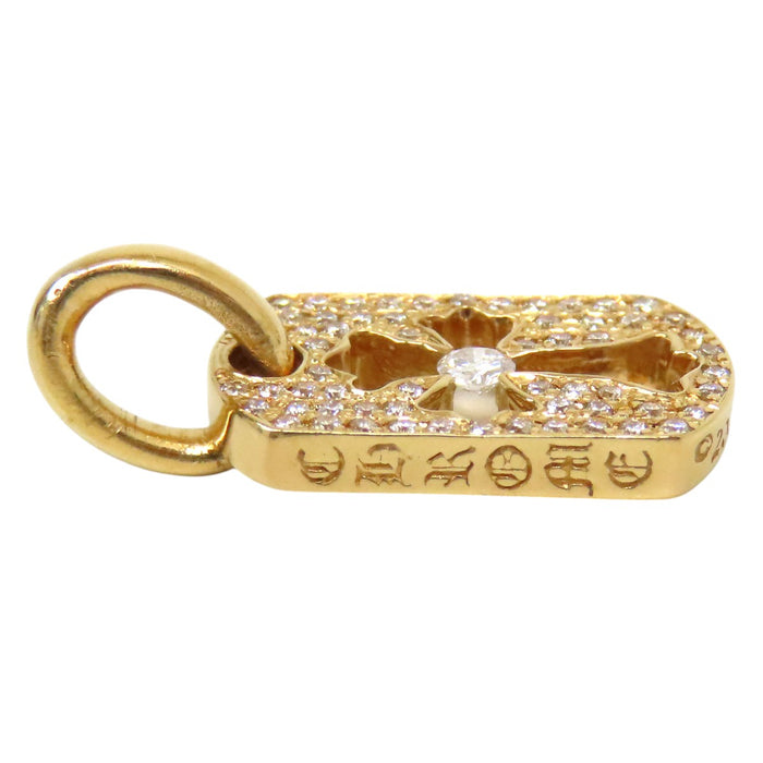 CHROME HEARTS 
CH DT TNY CO CRS P D イエローゴールド 2006年刻印 
タイニー カットアウト クロス ドッグタグ PAVE ダイヤ ペンダントトップ
