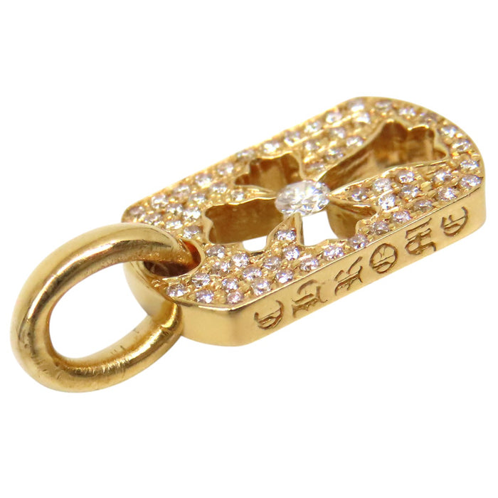 CHROME HEARTS 
CH DT TNY CO CRS P D イエローゴールド 2006年刻印 
タイニー カットアウト クロス ドッグタグ PAVE ダイヤ ペンダントトップ