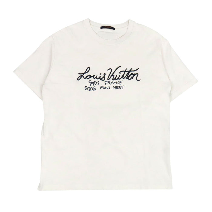 LOUIS VUITTON 
LV ロゴ インサイドアウト コットン クルーネック 
シグネチャー エンブロイダリー Tシャツ