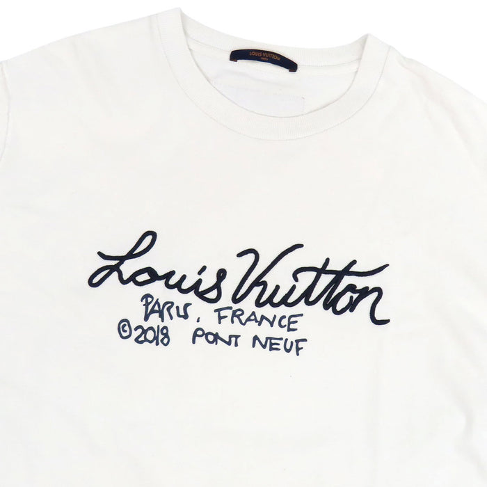 LOUIS VUITTON 
LV ロゴ インサイドアウト コットン クルーネック 
シグネチャー エンブロイダリー Tシャツ