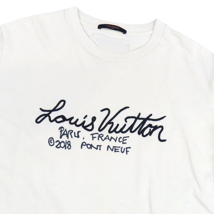 LOUIS VUITTON 
LV ロゴ インサイドアウト コットン クルーネック 
シグネチャー エンブロイダリー Tシャツ