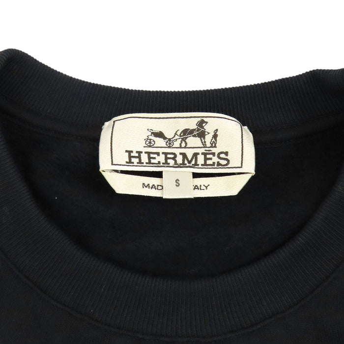 HERMES 
H アッシュ ロゴ レザーパッチ 裏起毛 コットン スウェット 
エクスリブリス ドラゴン トレーナー