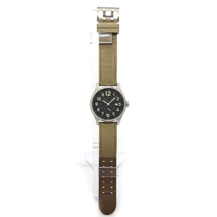HAMILTON  
Khaki Field Officer  
With box and warranty card